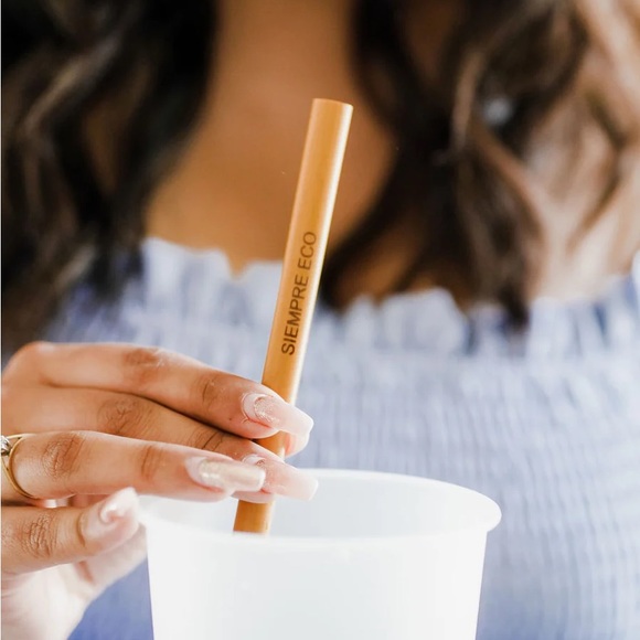 Siempre Eco Sustainable Zero Waste Bamboo Straw + Brush Set - 2+1pcs - Picture 4 of 4